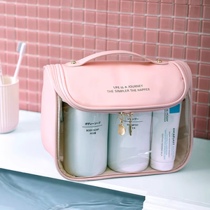 Premium PU Leather PVC Durable Lightweight Travel for <strong>Washbag</strong> <strong>Women</strong> Fashionable Portable Waterproof Cosmetic Bag - Product Image 5