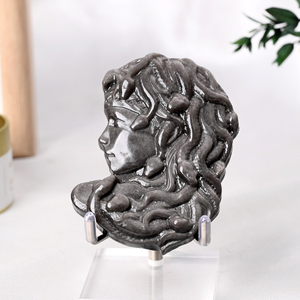 Vente en gros de pierres naturelles de haute qualité et de pierres de guérison en cristal, sculptures en obsidienne argentée - Product Image 5