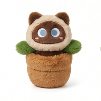 Pot de fleurs en forme de chat mignon, décoration de plante en pot, figurine en peluche, rembourrage en coton PP, cadeau unisexe