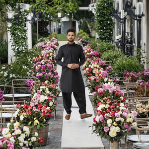 Conjunto de Dos Piezas Casual para Mujer, Estilo Africano Étnico con Rayas Estampadas, Salwar Kameez de Secado Rápido y Corte Holgado para Fiestas de Invierno - Product Image 3