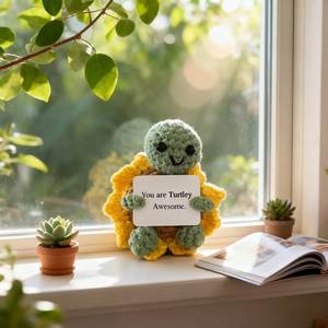 Nouvelle collection 2025 – Poupée au crochet positive très tendance : <span class=keywords><strong>Salamandre</strong></span> et Tortue Kawaii avec carte – Poupée tricotée émotionnelle – Idéal pour les cadeaux - Product Image 5