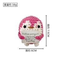 WOWEI Mini Pingouin au Crochet Amusant, Pingouin Émotionnel Amusant avec Carte de Soutien Émotionnel sur le Devant