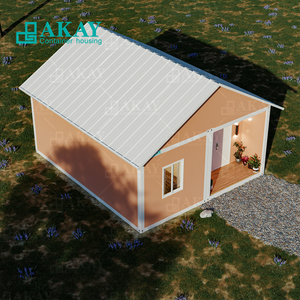 <span class=keywords><strong>Maison</strong></span> préfabriquée en conteneur de style campagne et ville à construction rapide à deux chambres avec toit en forme de A orange - Product Image 1