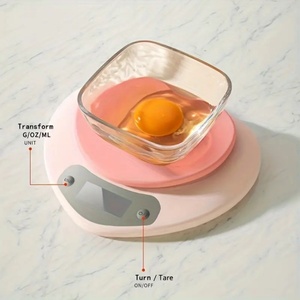 गर्म बिक्री गुलाबी दिल के आकार के इलेक्ट्रॉनिक रसोई पैमाने 10 किलोग्राम अधिकतम वजन वाली बैटरी खाना पकाने और बेकिंग के लिए संचालित - Product Image 2