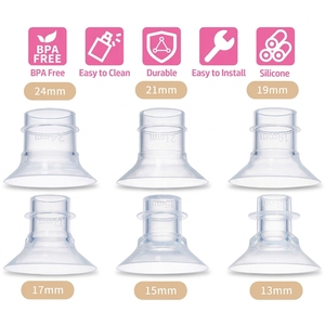 Accessoires de <span class=keywords><strong>tire</strong></span>-<span class=keywords><strong>lait</strong></span> portables en silicone sans BPA, inserts de biberon de 11/12/13/15/17/19/21/24 mm, fabrication économique - Product Image 1