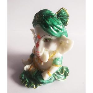 PARIJAT HANDICRAFT's Traditional Indian Ganpati Statue Blessing Colored Lord Ganesha Sculpture for <b>Home</b> <b>Temple</b> Puja Resin - Product Image 3