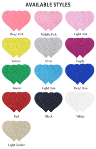 Vente Flash : Cache-tétons jetables à paillettes en <span class=keywords><strong>forme</strong></span> de cœur multicolores pour femmes, pour soirées et tenues de boîte de nuit - Product Image 6