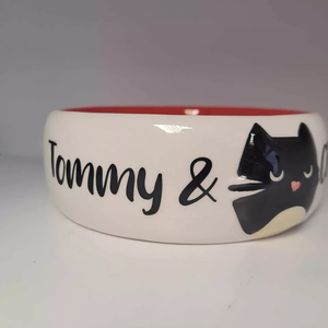 3D Katzenkopf Personalisieren Sie mit dem Namen des Haustieres Benutzer definierte Hunden äpfe Haustier zubehör Keramik-Katzen schale - Product Image 5