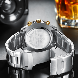 Reloj de Oro de Lujo para Hombre, Marca Superior BIDEN, Resistente al Agua 3ATM, Clásico Dorado Azul 0239-1, Reloj de Pulsera Casual de Negocios para Hombre, Regalos para Hombre - Product Image 6