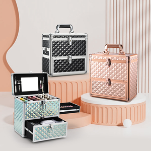 Large Nail Polish <b>Box</b> with Drawer and Dividers Professional <b>Makeup</b> Train Case Manicure Organizer Travel Cosmetic <b>Box</b> Storage - Product Image 1