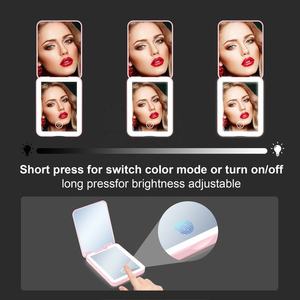 Portable LED Makeup <b>Mirror</b> 3X Magnifying Beauty <b>Mirror</b> <b>Plastic</b> Folding Touch Screen for Home Use - Product Image 2