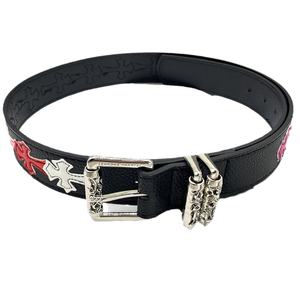 Designerriemen voor vrouwen, hoge kwaliteit luxe CH heren jeans riem van PU leer, Y2K handgemaakt, cross strap, punk, 3,8 cm roze gesp - Product Image 5