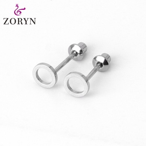 Pendientes de Acero Inoxidable 316L Plateados en Plata, Resistentes al Agua, con Cierre de Rosca, Silueta de Cisne, Minimalistas y Elegantes, Joyería de Alta Calidad Resistente al Deslustre - Product Image 3