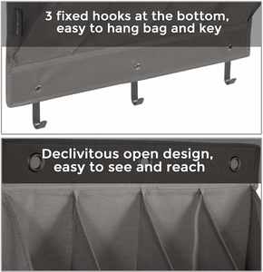 Over the Door <b>Shoe</b> Organizer Hanging <b>Shoe</b> Organizer Wall <b>Shoe</b> Organizer Grey 12-Pocket - Product Image 4