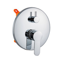 Mitigeur de douche en laiton à 2 voies, forme ronde, chromé, robinet de contrôle de douche de salle de bain pour la maison et l'appartement