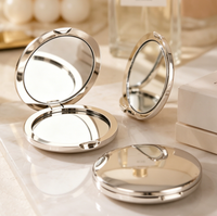 Miroir de maquillage compact pliable double face personnalisé avec logo sur mesure