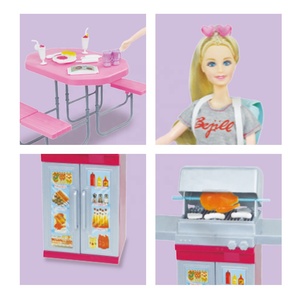 Barbecue thème mode <span class=keywords><strong>poupée</strong></span> ensemble 11 pouces jolie <span class=keywords><strong>poupée</strong></span> jouet avec accessoires drôle BBQ scène semblant jouer jeu pour les enfants - Product Image 4
