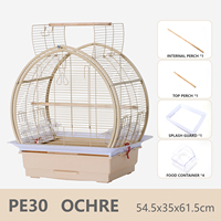 Cage à oiseaux Yuedi, style dôme, transparente, pour perroquets, barres horizontales, design anti-évasion, usage domestique, motif rayé tigre, motif pivoine