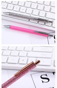 Full Cover Glitter Sequins Click Metal <b>Ballpoint</b> <b>Pen</b>, Bling Shiny Rose Gold Trim Retractable Signature <b>Pen</b> Custom Logo - Product Image 6