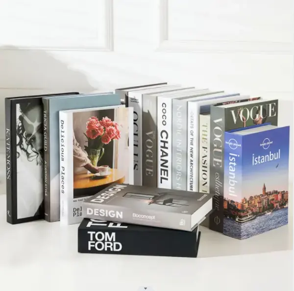 Simülasyon süs kitap ev oturma odası dekorasyon kitap ciltli kurulu sahte kitap baskı