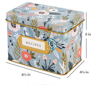 Su misura di alta qualità vuoto food grade decorativi in metallo di latta 4x6 pollici di latta ricetta scatola con la carta e divisori - Product Image 5