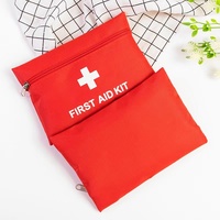 Trousse de premiers secours portable personnalisée, durable, imperméable, en Oxford rouge, édition voyage et maison, 12 en 1, pour les soins médicaux, le sport et le bureau