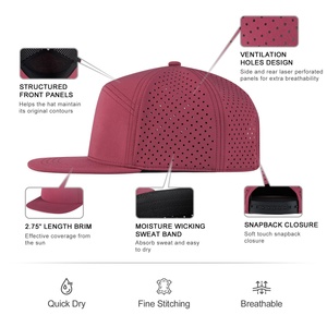 Casquette de sport rose 5 panneaux de qualité supérieure, broderie personnalisée, créez votre propre casquette snapback, caractéristique tissu courant - Product Image 3