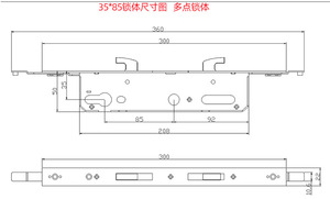 Tùy Chỉnh 2085 2585 2885 3085 3585 4085 4585 Cửa Trượt Khóa Đặc Biệt Với Móc Chèn Nhôm Hợp Kim Cửa Móc Khóa Cơ Thể - Product Image 6