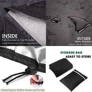 Funda Protectora para Parrilla de Exterior, Tela Oxford 210D con Revestimiento Plateado, Resistente al Polvo y a la Lluvia, para Accesorios de Chimeneas - Product Image 1