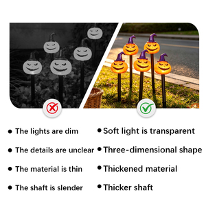 <span class=keywords><strong>Luces</strong></span> LED de Calabaza con Sombrero Morado para Halloween, <span class=keywords><strong>Luces</strong></span> Solares Impermeables para Decoración de Jardín, Funcionan con Batería - Product Image 3