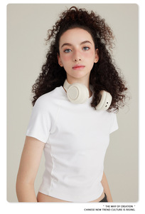 เสื้อยืดครอปท็อปผู้หญิงสไตล์สตรีทแวร์ พิมพ์ลาย คอกลม แขนสั้น ผ้าฝ้าย ทรงหลวม ไม่ยับ ระบายอากาศดี สีดำ สีขาว รับผลิตตามแบบ OEM - Product Image 2