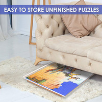 Puzzle bois réglable pour enfants, Puzzle inclinable, Surface de travail en feutre antidérapant, Portable, avec inclinaison, Table, jusqu'à 1000 pièces