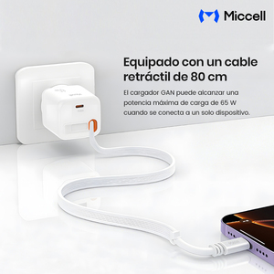 Cargador Universal Rápido Miccell 65W <span class=keywords><strong>para</strong></span> <span class=keywords><strong>iPhone</strong></span>, con Cable USB, Portátil y de Alta Velocidad <span class=keywords><strong>para</strong></span> Móviles y Laptops - Product Image 5
