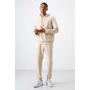 Conjunto Deportivo de Algodón Beige para Hombre, Corte Cómodo, Estilo Casual, Diseño Simple, Ropa para Adultos - Product Image 4