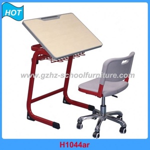<span class=keywords><strong>Chaise</strong></span> de bureau moderne réglable pour étudiant <span class=keywords><strong>avec</strong></span> <span class=keywords><strong>table</strong></span> à <span class=keywords><strong>dessin</strong></span> à roulettes en métal, ensemble de mobilier scolaire - Product Image 4