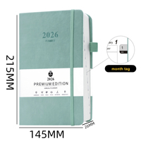 Agenda en cuir A5 personnalisé 2026, planificateur quotidien/hebdomadaire/mensuel, carnet relié rigide, reliure cousue 192, utilisation promotionnelle