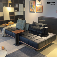 Ensemble de canapé sectionnel en forme de L NORYA, canapé en cuir véritable avec structure en bois de chêne massif pour le salon