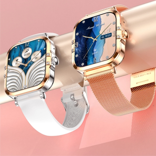 2025 New Fashion HK82 Smart Watch Women Watch 1.75inch AMOLED Screen Calorie NFC AI Voice Assistant Wrist Watch for Ladies