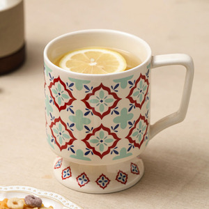 Bohemian Style Ceramic Coffee Mug Vintage <b>Tea</b> <b>Cup</b> 400ml <b>Large</b> Drinking Mugs <b>for</b> Home Use - Product Image 6