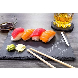 Plateau en <span class=keywords><strong>ardoise</strong></span> noire avec craie de pierre savonneuse, assiettes en <span class=keywords><strong>ardoise</strong></span> pour restaurant - Product Image 3