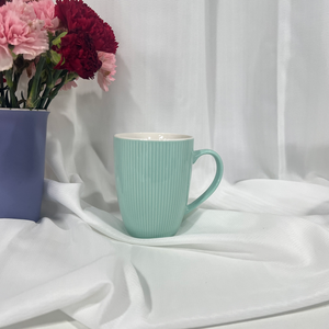 Wholesale AB Grade <b>Ceramic</b> <b>Cups</b> Striped Embossed Pure Color Porcelain Coffee Mugs Low Prices for Business Gifts - Product Image 2