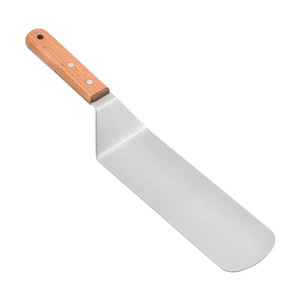 Stainless Steel Pizza Shovel Wooden Handle Steak Frying Barbecue Shovel Set for Teppanyaki Cooking - Product Image 1