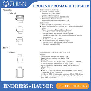 เครื่องวัดอัตราการไหลแบบกะทัดรัด Promag H100 ของแท้จาก E+H สำหรับอุตสาหกรรมอาหาร เครื่องดื่ม และยา ระดับสุขอนามัย Endress Hauser 5H1B - Product Image 5
