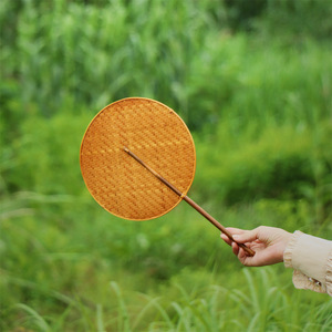 Bamboo Round Fan Handheld Traditional Chinese Style Portable Summer Cooling Fan - Product Image 3