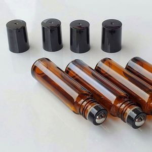 High Quality 5ml/10ml Amber Glass Roll on Perfume <b>Bottle</b> with Plastic Cap Screen Printing <b>Reed</b> <b>Diffuser</b> 100pcs MOQ - Product Image 2