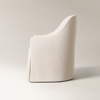 Fauteuil de salle à manger moderne de luxe rembourré avec jupe en cascade, chaise individuelle de designer à dossier arrondi pour la maison et l'hôtellerie