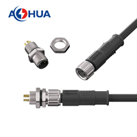 Câble de connexion d'alimentation M08 3 broches en métal, étanche IP65, adaptateur mâle et femelle, câble de prise aviation