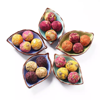Boules de thé à fleurs biologiques de qualité supérieure nouées à la main | Tisane de santé naturelle avec jasmin/rose | Végétalien, fournisseur certifié halal
