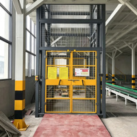 Monte-charge hydraulique vertical électrique pour rail de guidage intérieur/extérieur, pour la logistique et la manutention de marchandises en usine