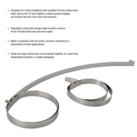 Collier de serrage métallique pour soufflet de cardan, type bande, pour réparation d'axe automobile, fixation durable